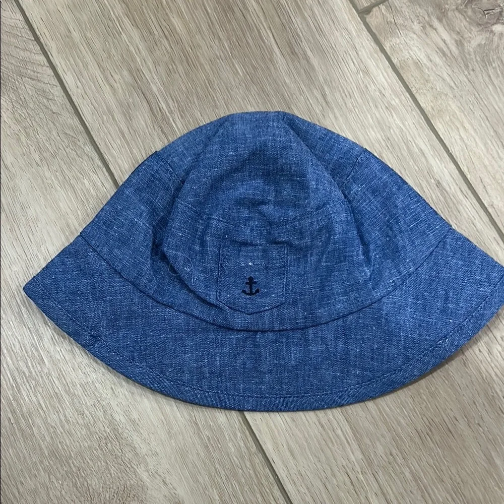 NWT Janie and Jack Linen Chambray Bucket Hat